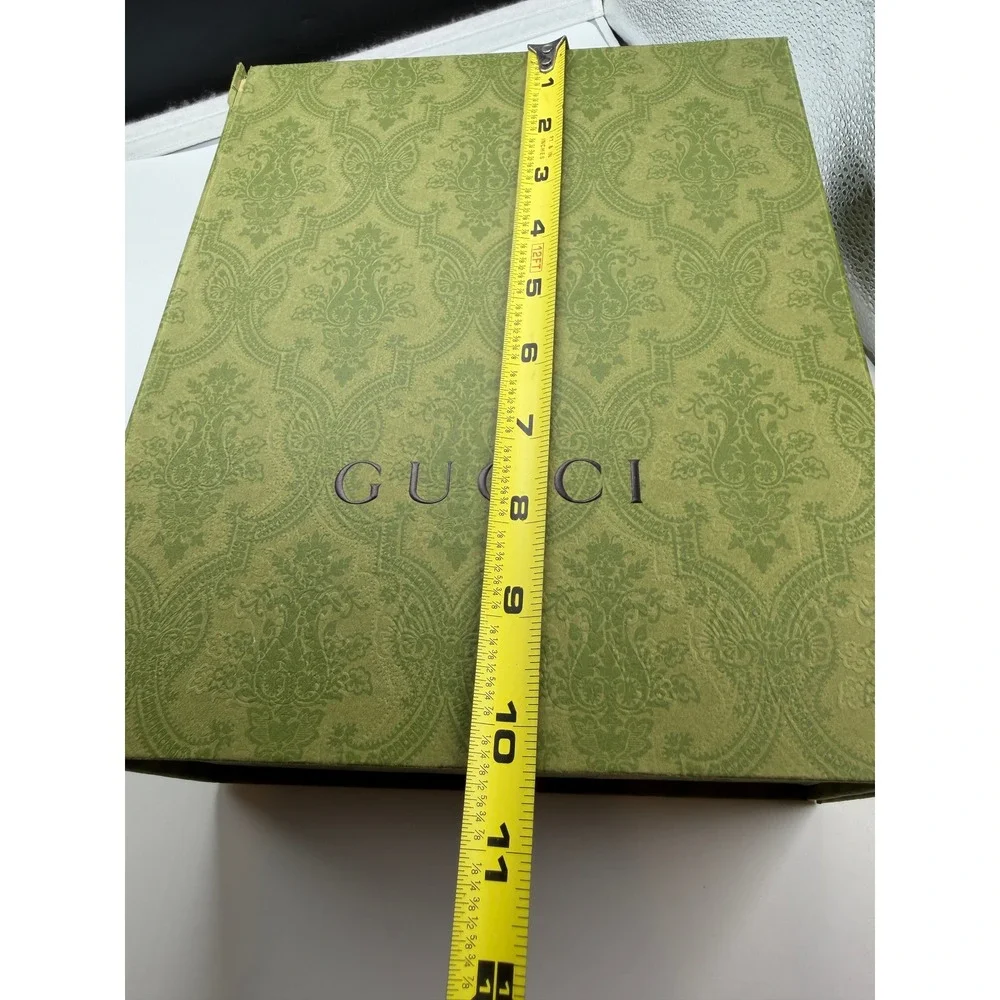 Gucci Green Damask Pattern Storage Box with Dust Bag and Tissue Paper